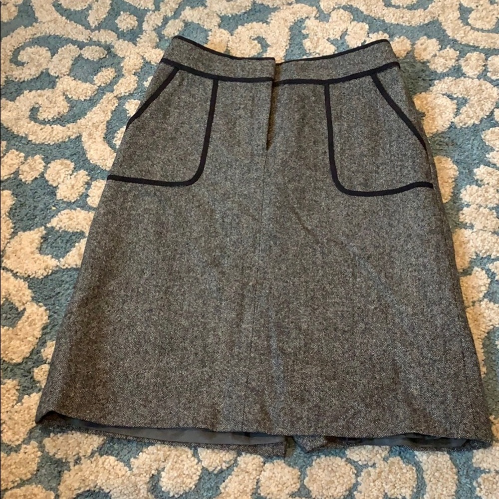 Ann Taylor Loft Gray Wool Skirt - 00P